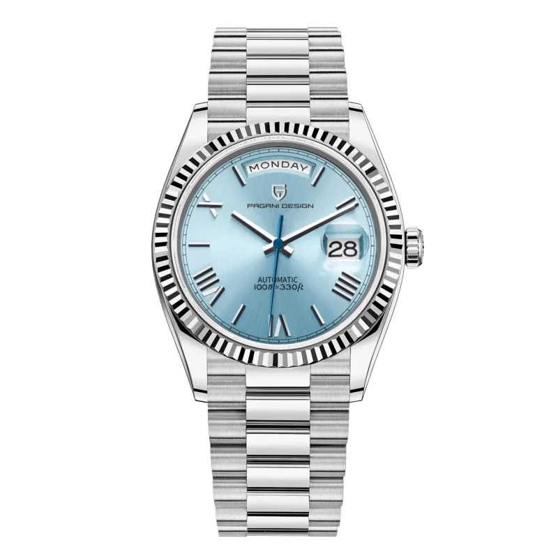 Classic Automatic Luxury Watch with Sapphire Crystal and Stainless Steel Bracelet - Image 12