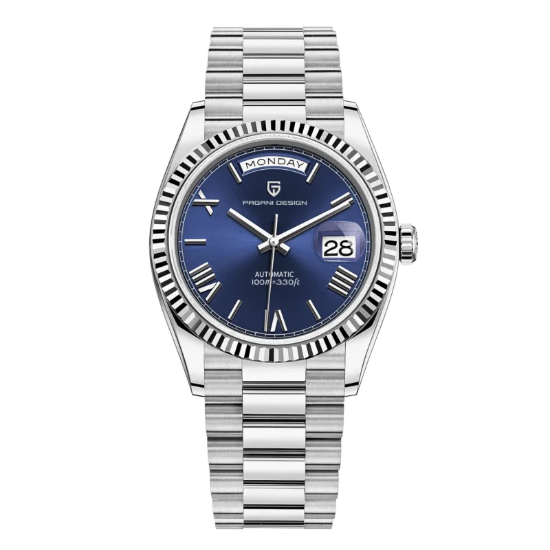 Classic Automatic Luxury Watch with Sapphire Crystal and Stainless Steel Bracelet - Image 10