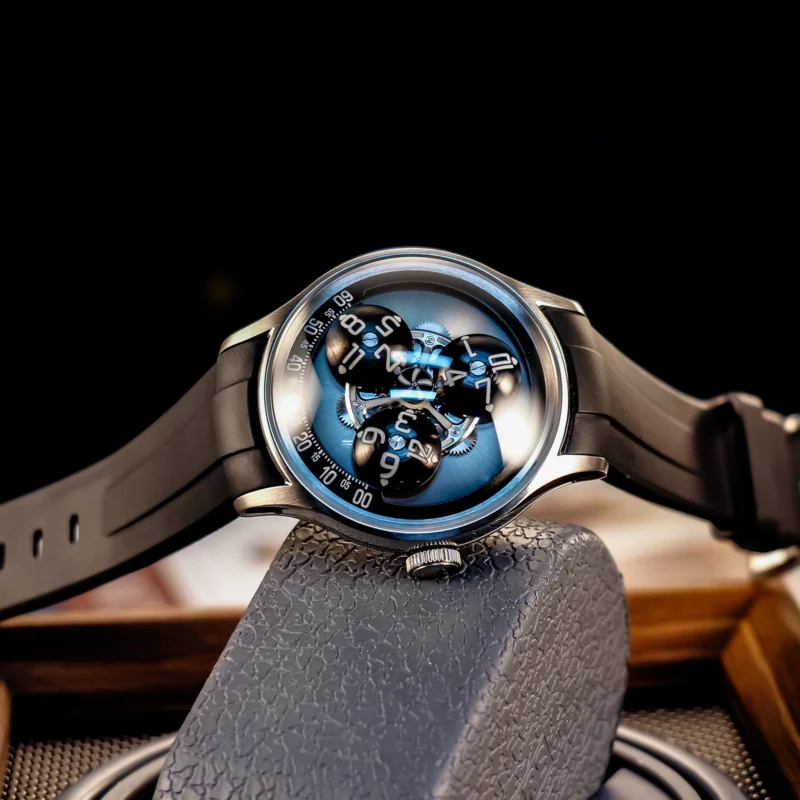 SpaceX Automatic Mechanical Watch With Blue Luminous Dial and Silicone Strap - Image 4