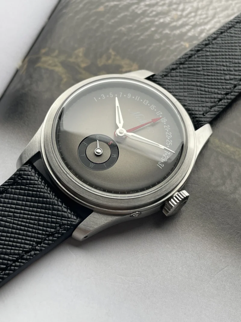 Merkur Multi-Function Calendar Automatic Watch with Purple Dial and Leather Strap - Image 3