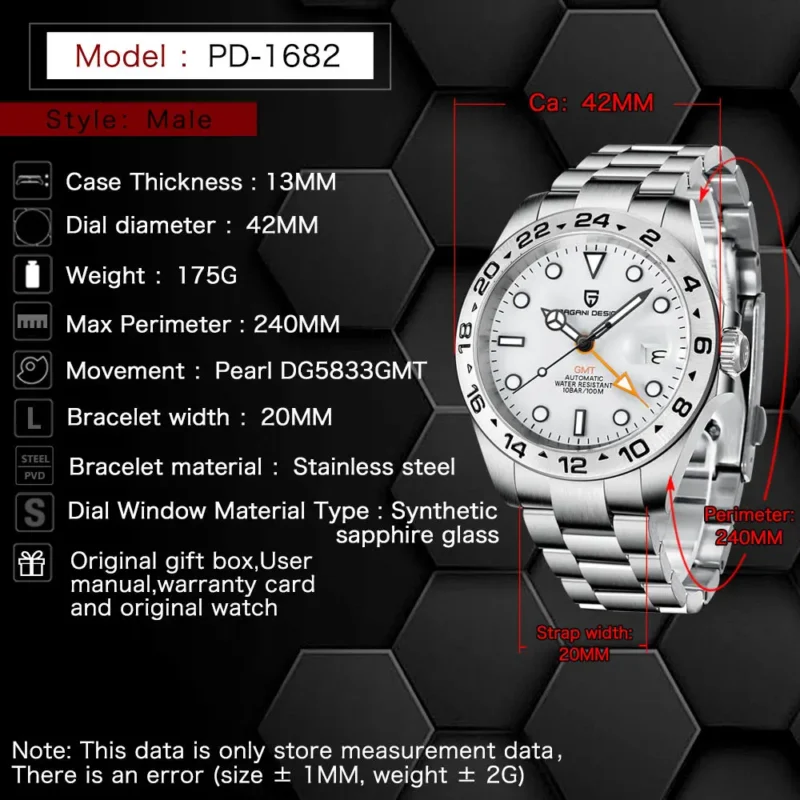 Professional Automatic Dive Watch with Sapphire Crystal and Stainless Steel Bracelet - Image 2