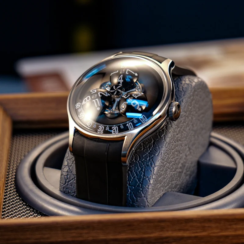SpaceX Automatic Mechanical Watch With Blue Luminous Dial and Silicone Strap - Image 5