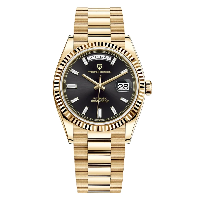 Classic Automatic Luxury Watch with Sapphire Crystal and Stainless Steel Bracelet - Image 7