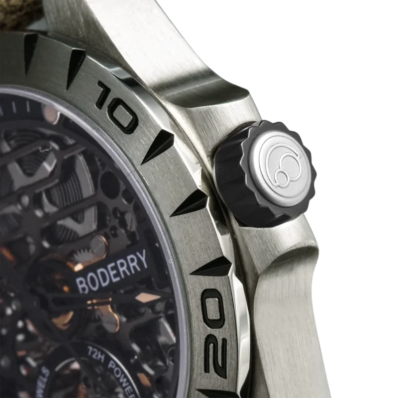 Urban Skeleton Automatic Watch with Titanium Case and Leather Strap - Image 3