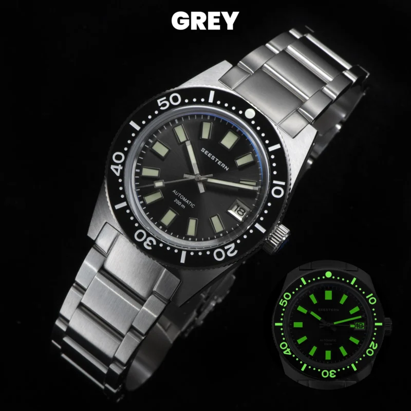 Professional Automatic Dive Watch with NH35 Movement, Sapphire Crystal and Stainless Steel Bracelet - Image 9