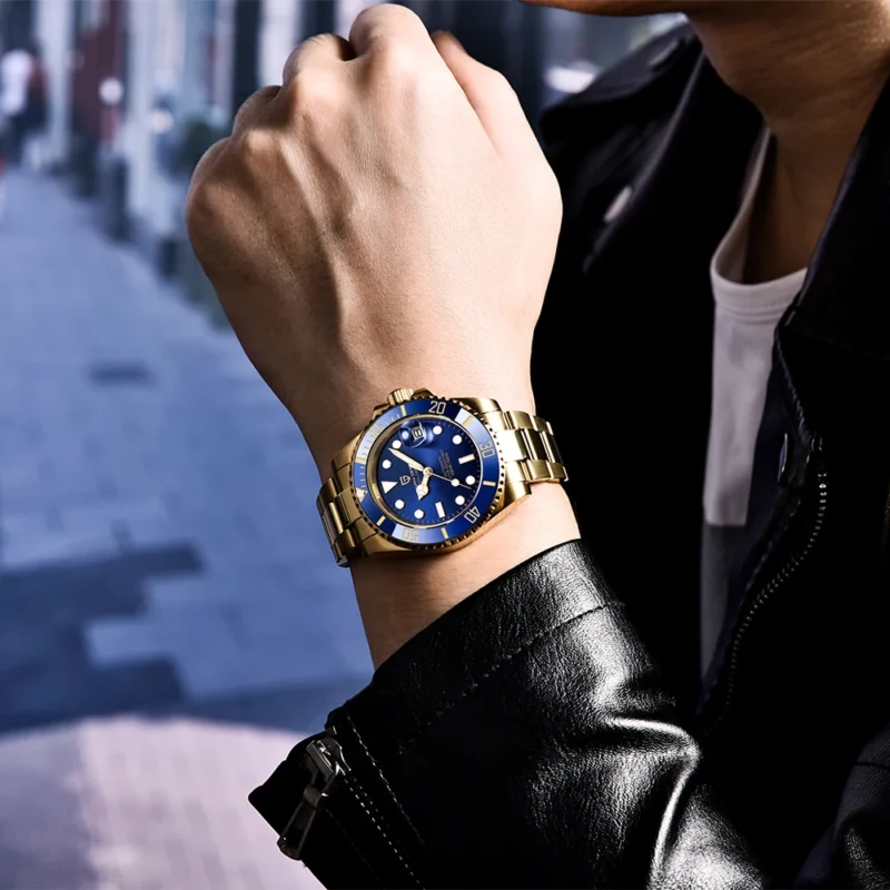 Luxury Automatic Dive Watch with Sapphire Crystal and Stainless Steel Bracelet - Image 4