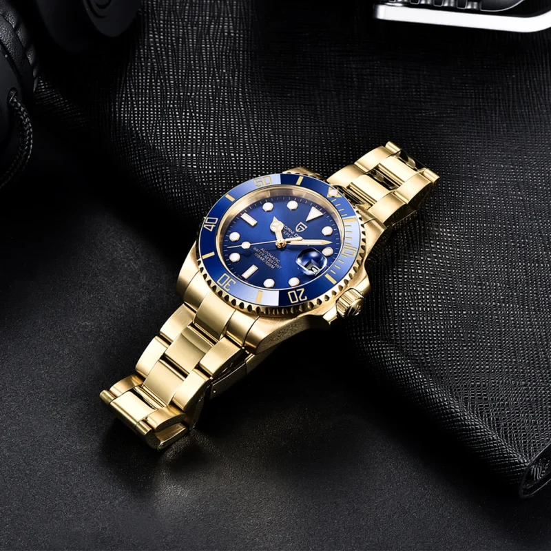 Luxury Automatic Dive Watch with Sapphire Crystal and Stainless Steel Bracelet - Image 5