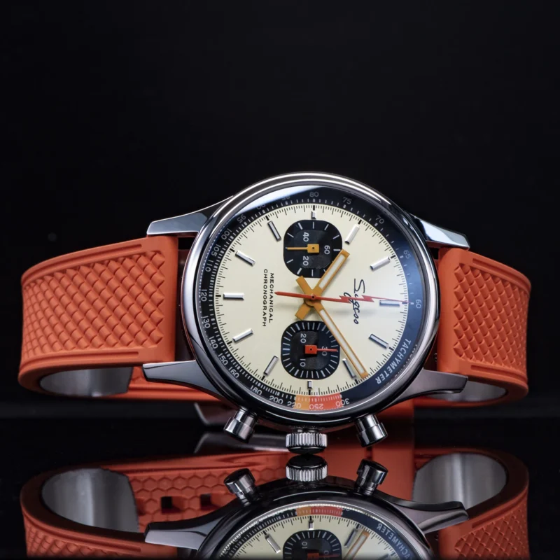 Pilot Chronograph Mechanical Watch with Swan Neck Movement and Sapphire Crystal - Image 4