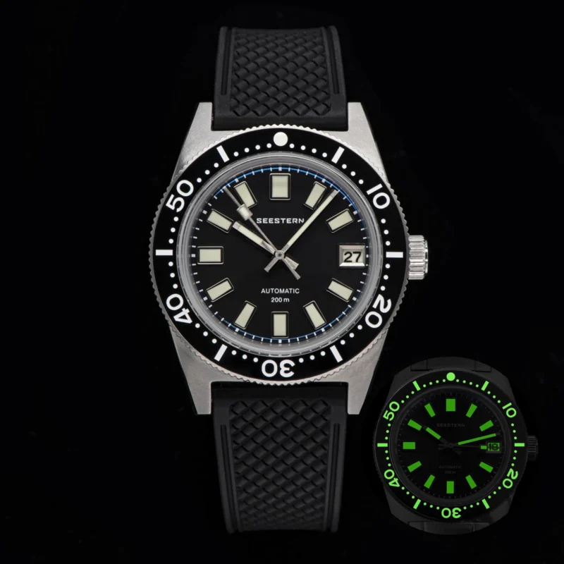 Professional Automatic Dive Watch with NH35 Movement, Sapphire Crystal and Stainless Steel Bracelet - Image 11