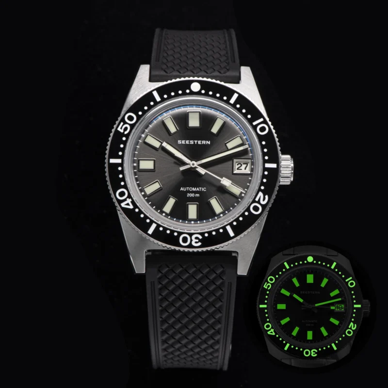 Professional Automatic Dive Watch with NH35 Movement, Sapphire Crystal and Stainless Steel Bracelet - Image 7