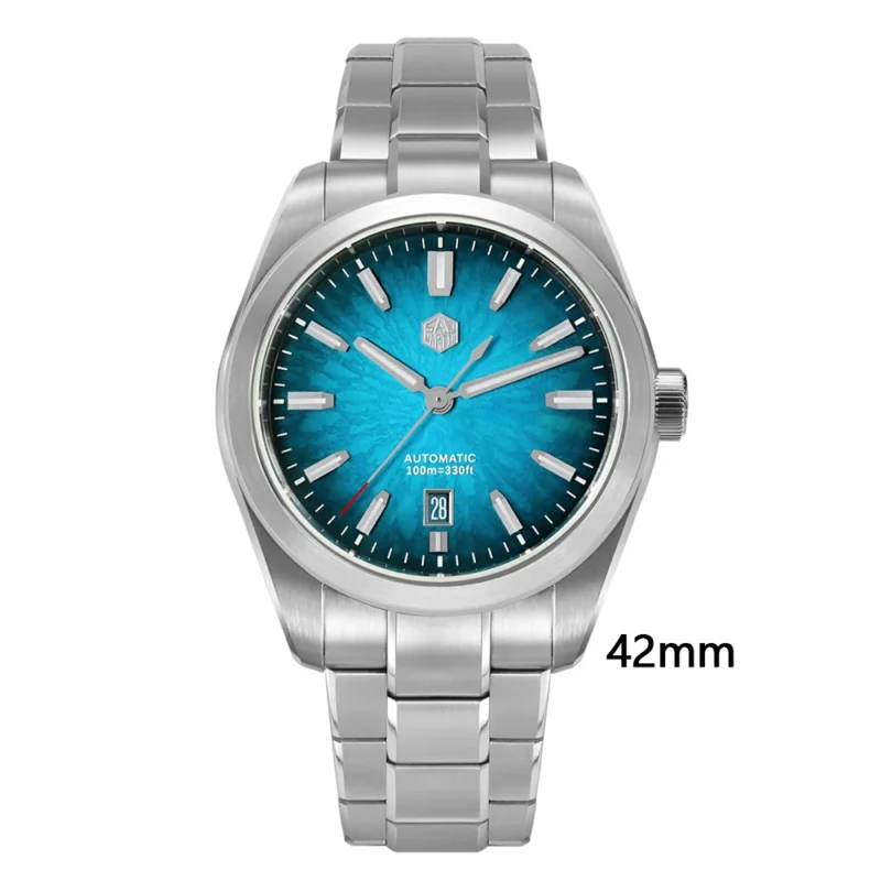 JianZhan Gada Automatic Dress Watch with Gradient Enamel Dial and Stainless Steel Bracelet - Image 14