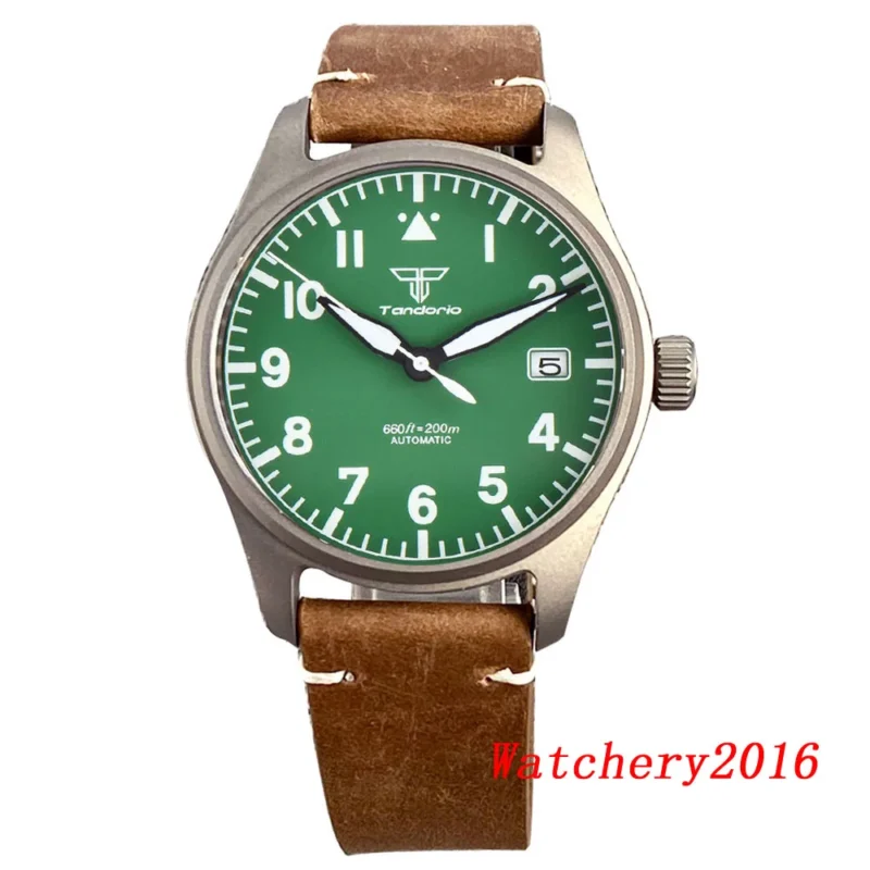 Professional Titanium Automatic Dive Watch with Sapphire Crystal and Leather Strap - Image 23