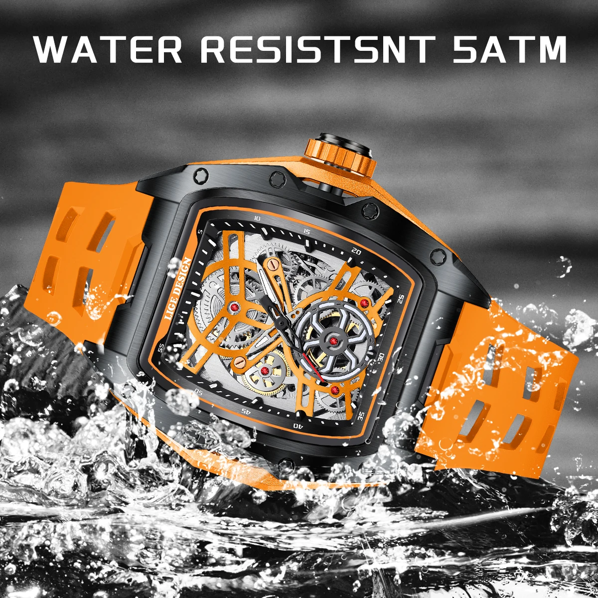 Square skeleton watch demonstrating the challenge of balancing mechanical visibility with time readability