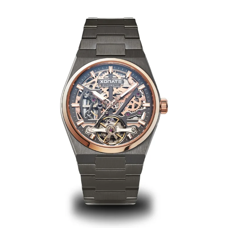 Luxury Skeleton Automatic Watch with Sapphire Crystal and Stainless Steel Bracelet - Image 11