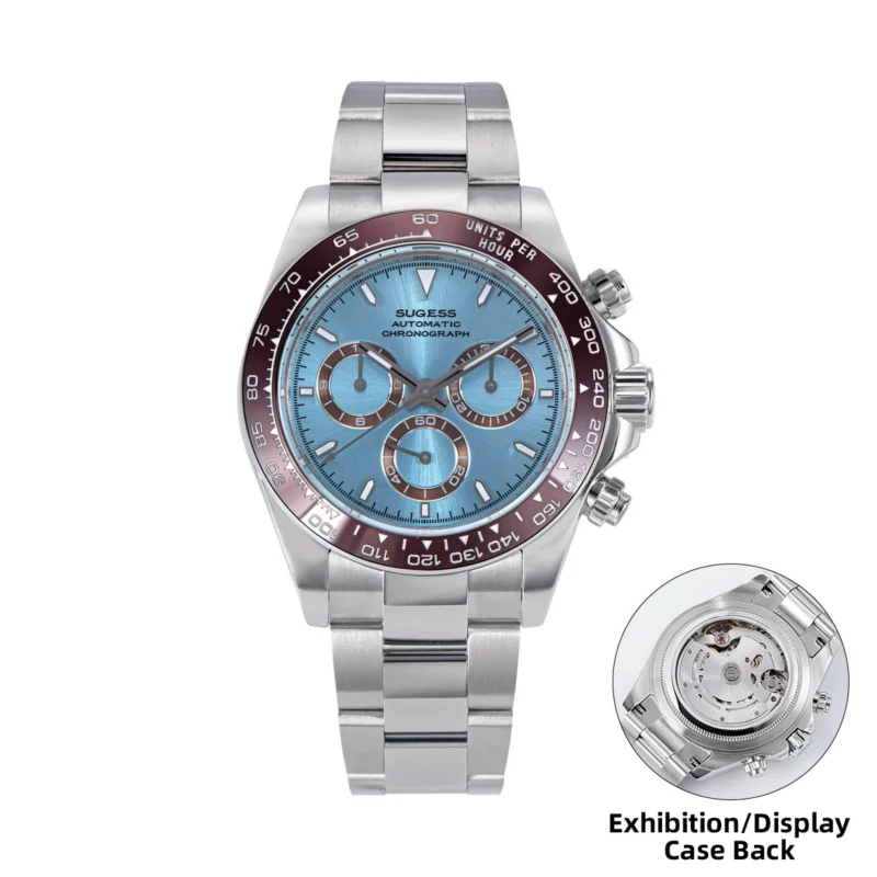 Professional Panda Dial Chronograph Automatic Watch with Ceramic Bezel and Stainless Steel Bracelet - Image 8