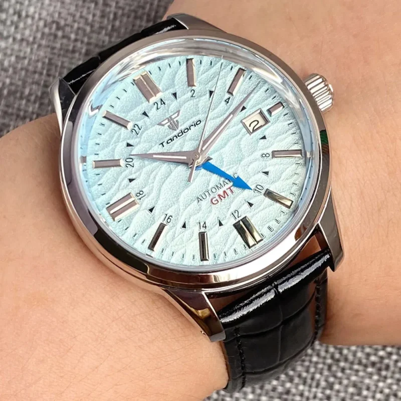 Professional GMT Automatic Watch with Dome Sapphire Crystal and Stainless Steel Bracelet - Image 17