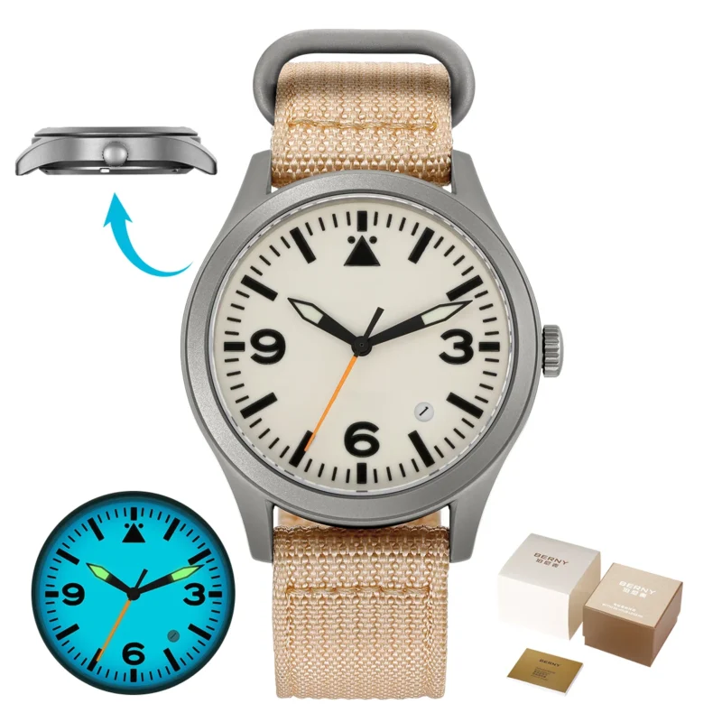 Professional Pilot Automatic Titanium Watch with Sapphire Crystal and Super Luminous Dial - Image 17