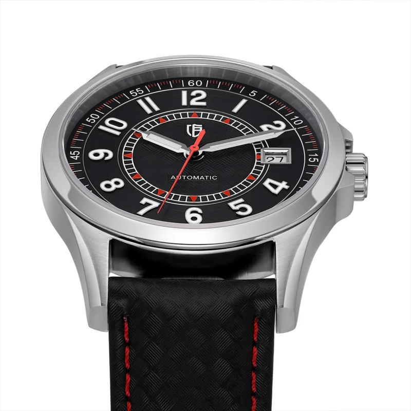 Classic Automatic Dress Watch with Sapphire Crystal and Leather Strap - Image 2