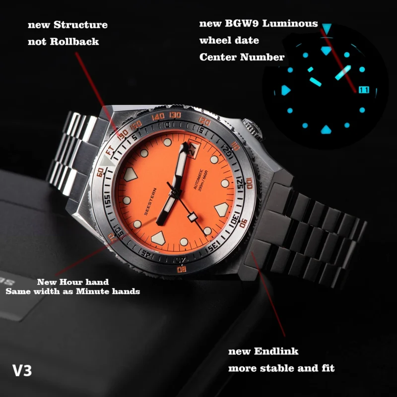 Professional Automatic Dive Watch with Ceramic Bezel and Jubilee Bracelet - Image 2