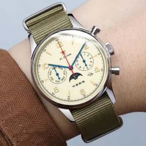 Military Pilot Automatic Watch with Calendar Week Display and Sapphire Crystal
