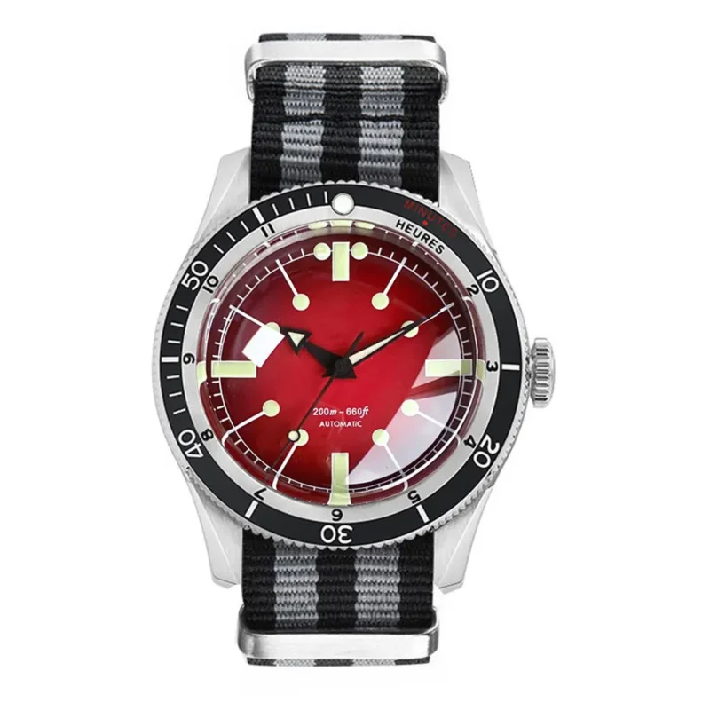 Professional Automatic Dive Watch with NH35 Movement, Sapphire Crystal and Nylon Strap - Image 7