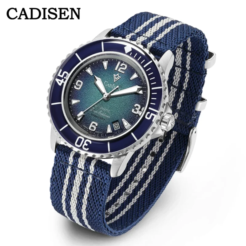 Professional Dive Automatic Watch with Luminous Dial and Canvas Strap - Image 7