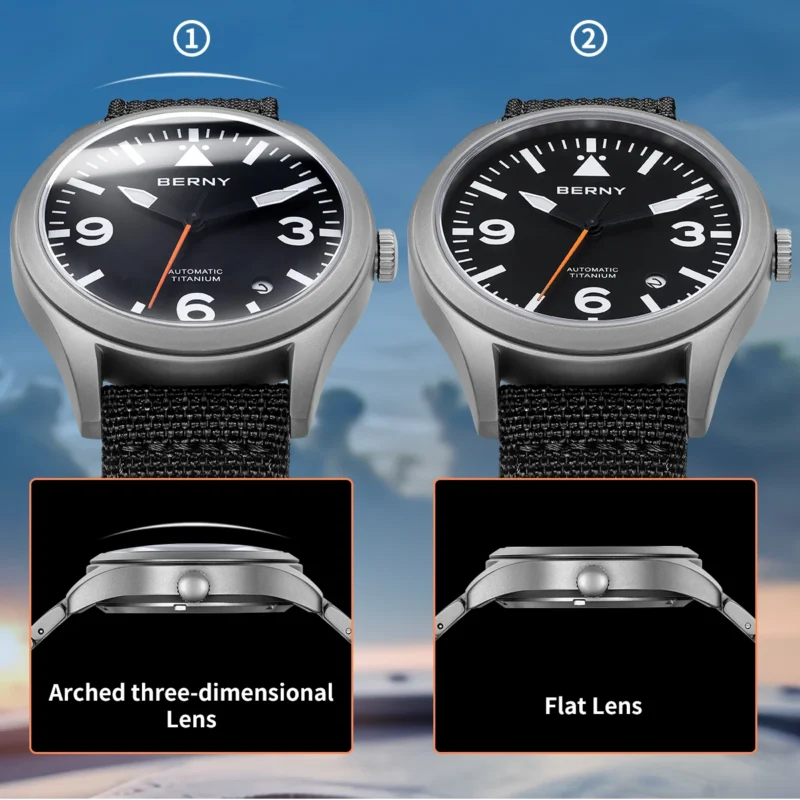 Professional Pilot Automatic Titanium Watch with Sapphire Crystal and Super Luminous Dial - Image 4
