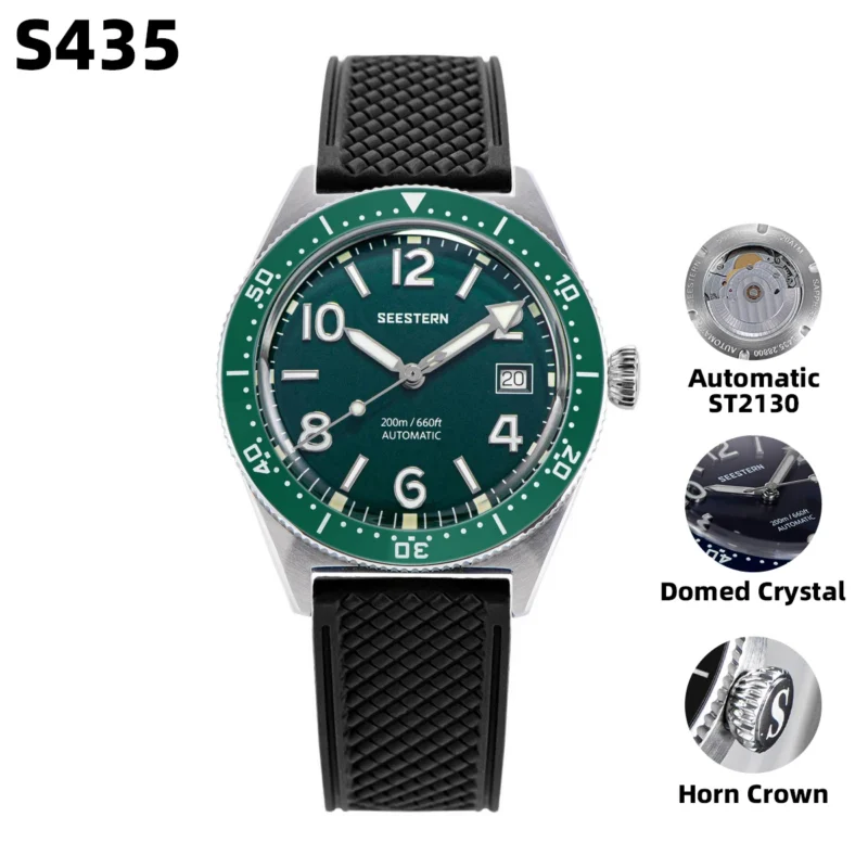 Professional Automatic Dive Watch with NH35 Movement Ceramic Bezel and Sapphire Crystal - Image 7