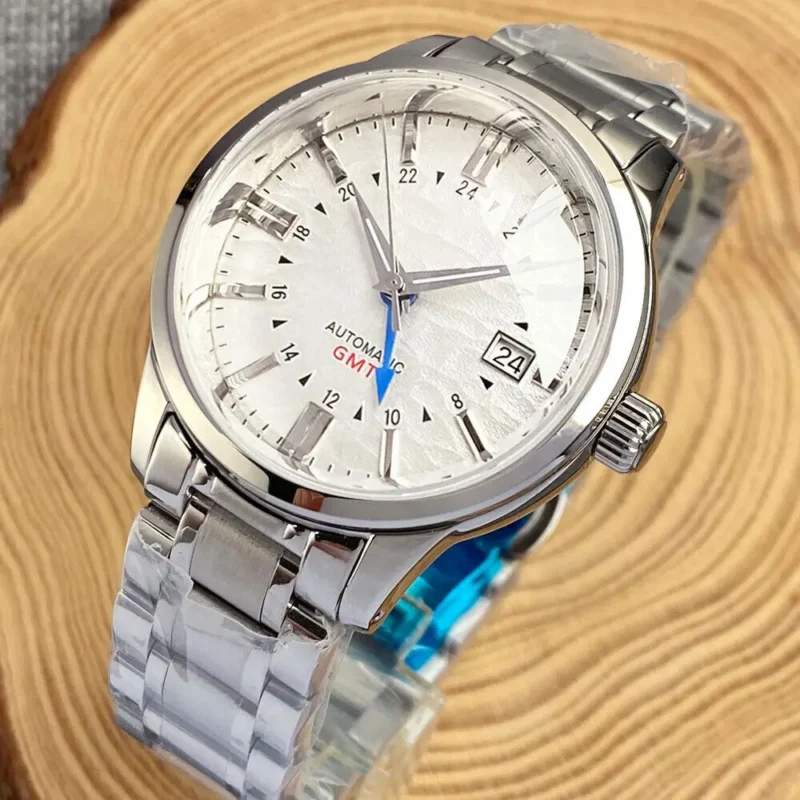 Desert Texture GMT Automatic Watch with 200m Water Resistance and Leather Strap - Image 12