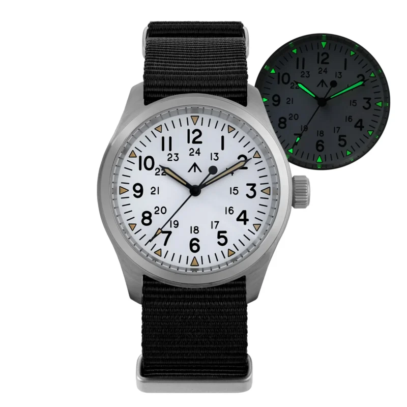 Military Vintage Quartz Field Watch with Double Sapphire Crystal and 10Bar Water Resistance - Image 10