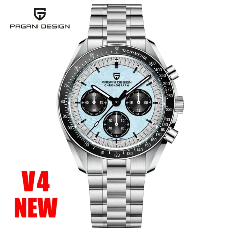 Luxury Chronograph Quartz Watch with Sapphire Crystal and Stainless Steel Bracelet - Image 9