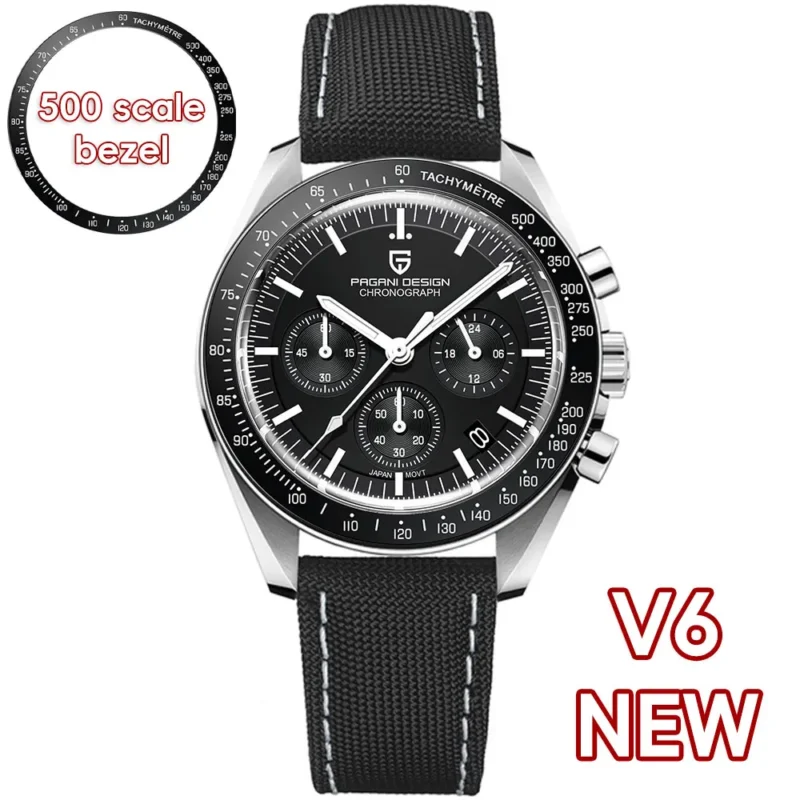 Luxury Chronograph Quartz Watch with Sapphire Crystal and Stainless Steel Bracelet - Image 11