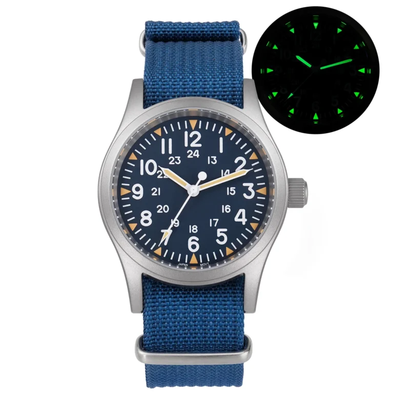 Vintage Military Field Quartz Watch with Sweep Second Hand and Sapphire Crystal - Image 8