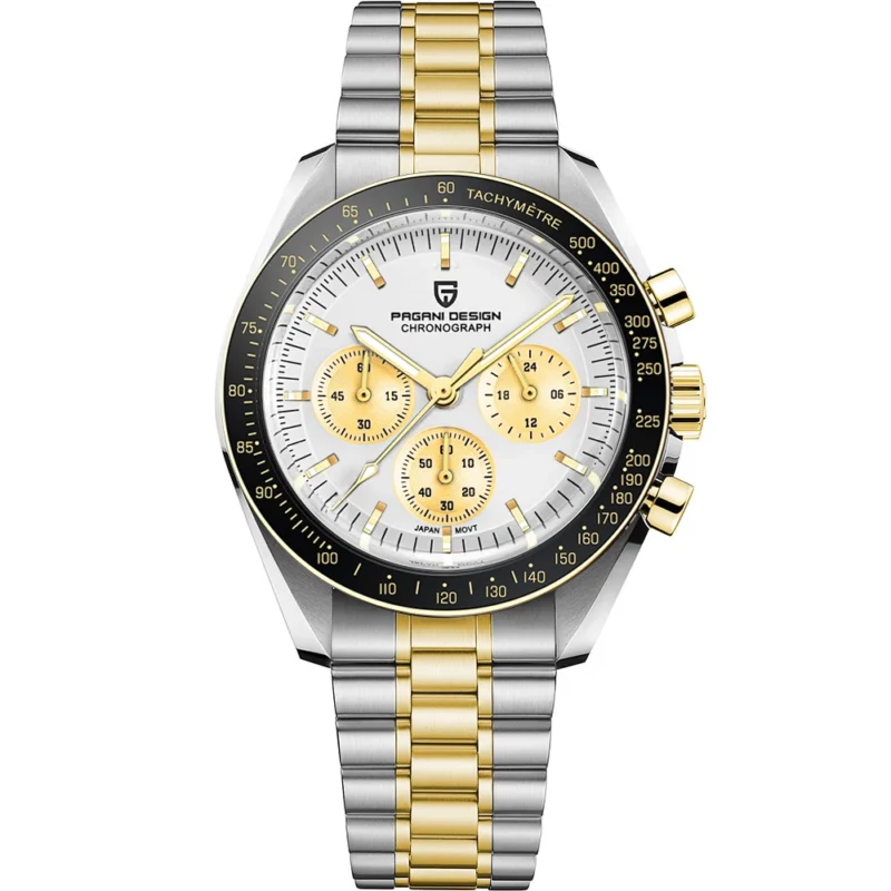 Luxury Chronograph Quartz Watch with Sapphire Crystal and Stainless Steel Bracelet - Image 16