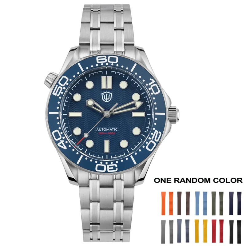 Professional 200M Automatic Dive Watch with Sapphire Crystal and Stainless Steel Bracelet - Image 7