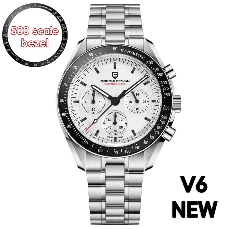 Luxury Chronograph Quartz Watch with Sapphire Crystal and Stainless Steel Bracelet - Image 19