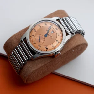 Vintage Jumping Hour Automatic Watch with Salmon Dial and Bonklip Bracelet