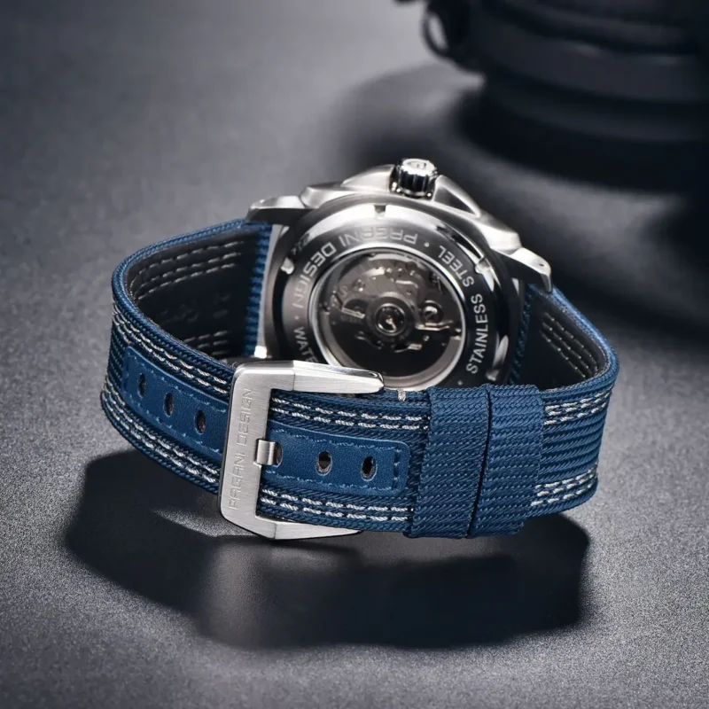 Square Automatic Dive Watch Seiko NH39A Movement Sapphire Crystal 656ft Water Resistant Steel Bracelet - Image 5