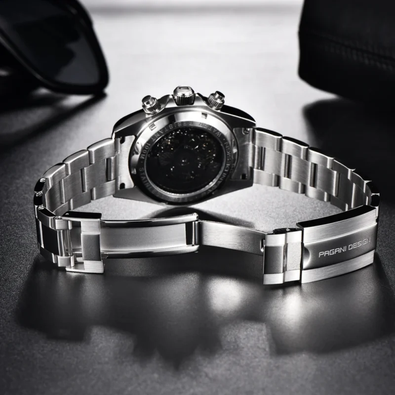 Luxury Skeleton Automatic Watch with Sapphire Crystal and Stainless Steel Bracelet - Image 5