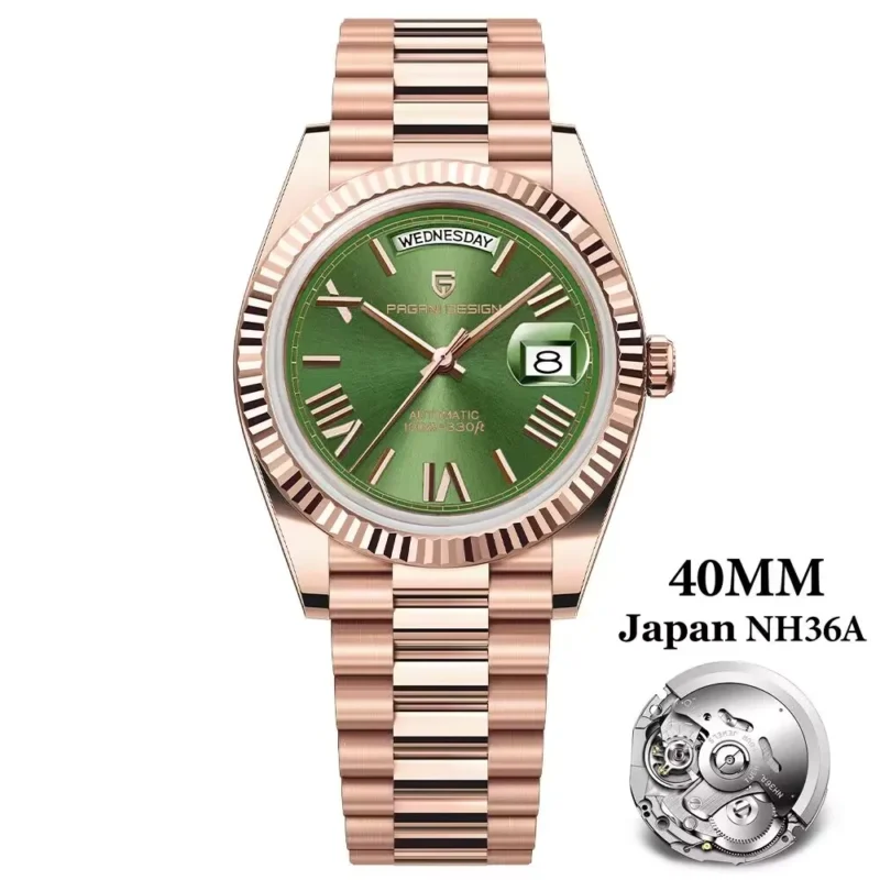 Luxury Automatic Dive Watch with NH36A Movement, Sapphire Crystal, and Stainless Steel Bracelet - Image 16