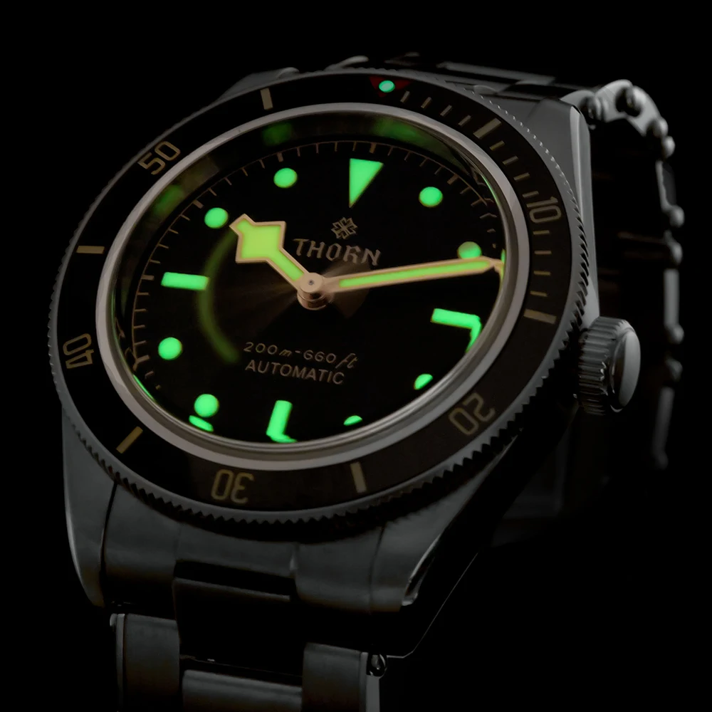 Dive watch with thicker case design showing contrast to thin watches