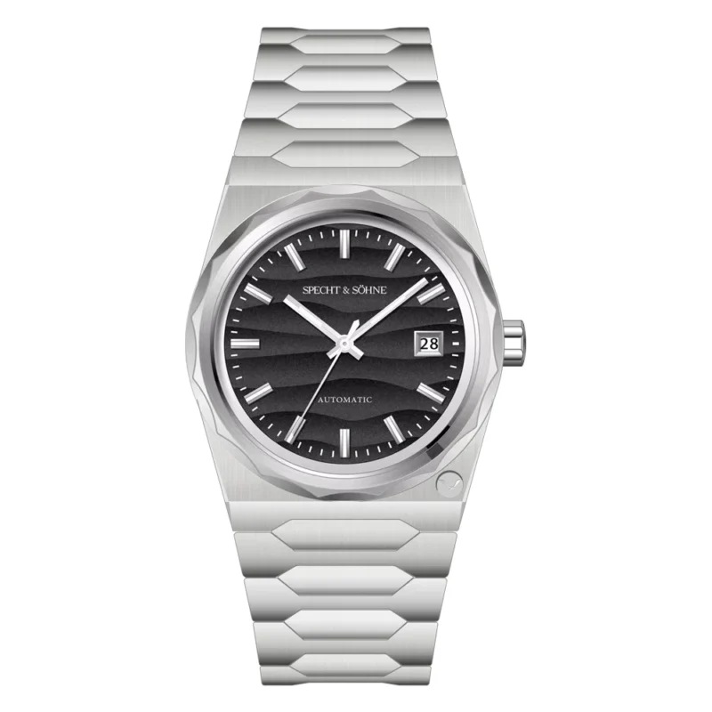 Elegant Blue Dial Automatic Watch with Sapphire Crystal and Stainless Steel Bracelet - Image 15