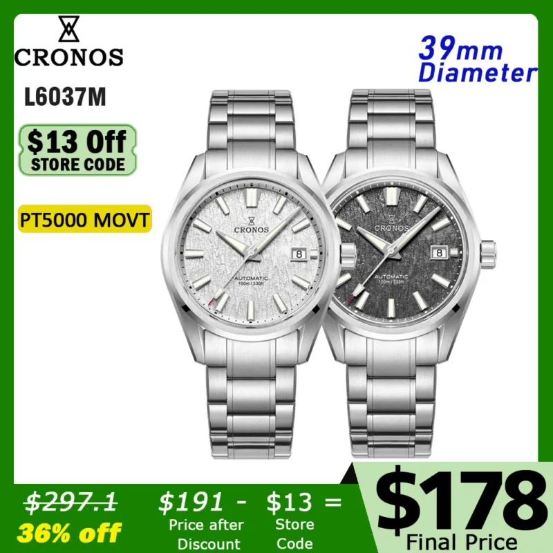 Professional Dive Automatic Watch with Sapphire Crystal and Female End Link Bracelet