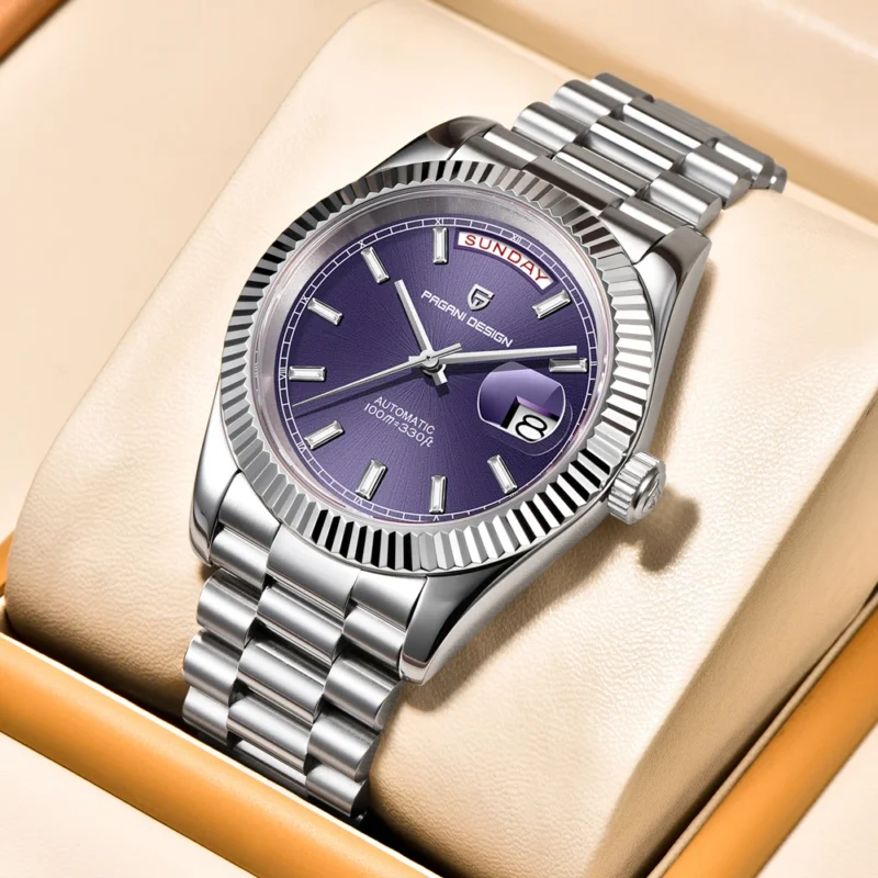 Professional Automatic Dive Watch with Sapphire Crystal and Stainless Steel Bracelet - Image 3