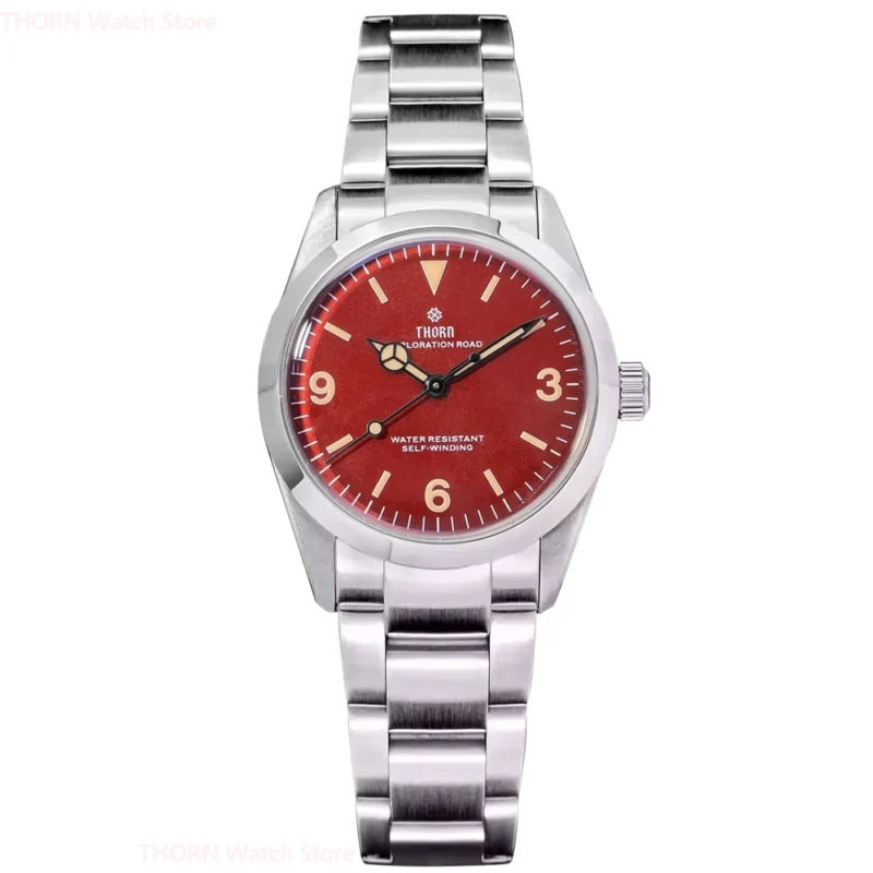 Vintage Tribute Automatic 34mm Watch with Domed Sapphire Crystal and Stainless Steel Bracelet - Image 8