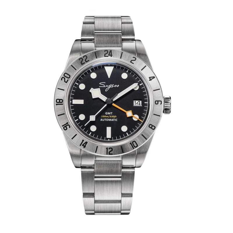 Professional GMT Automatic Watch with Sapphire Crystal and Stainless Steel Bracelet - Image 8