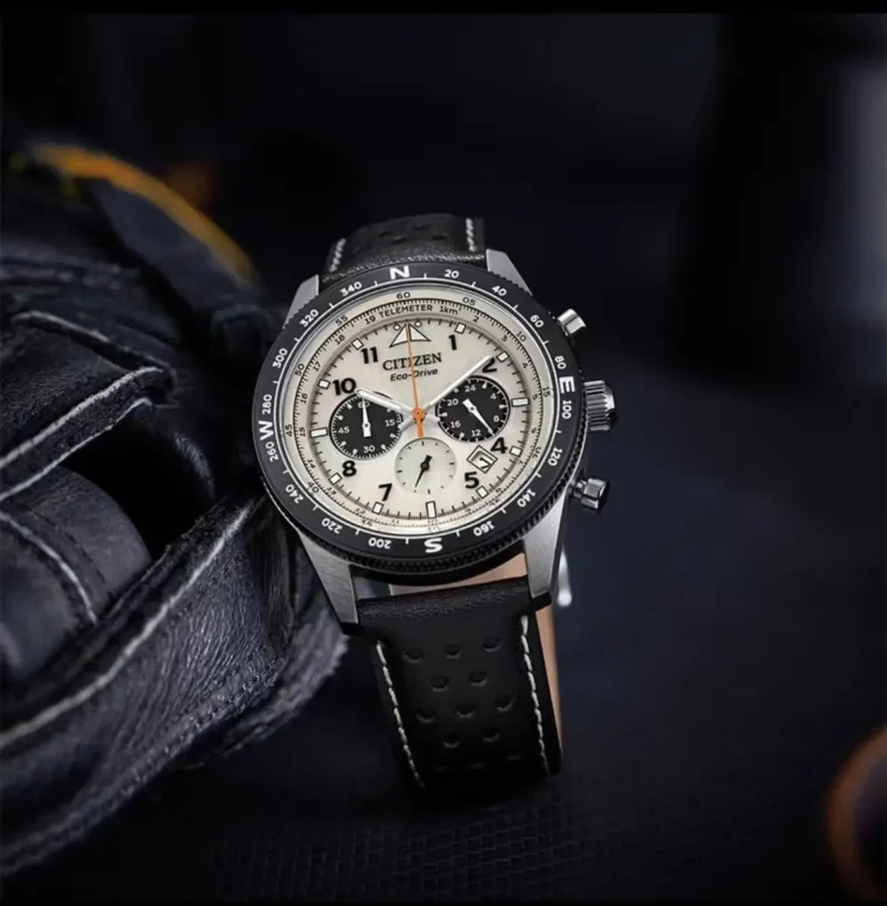 Citadel Automatic Mechanical Watch with Leather Strap and Stainless Steel Case - Image 4