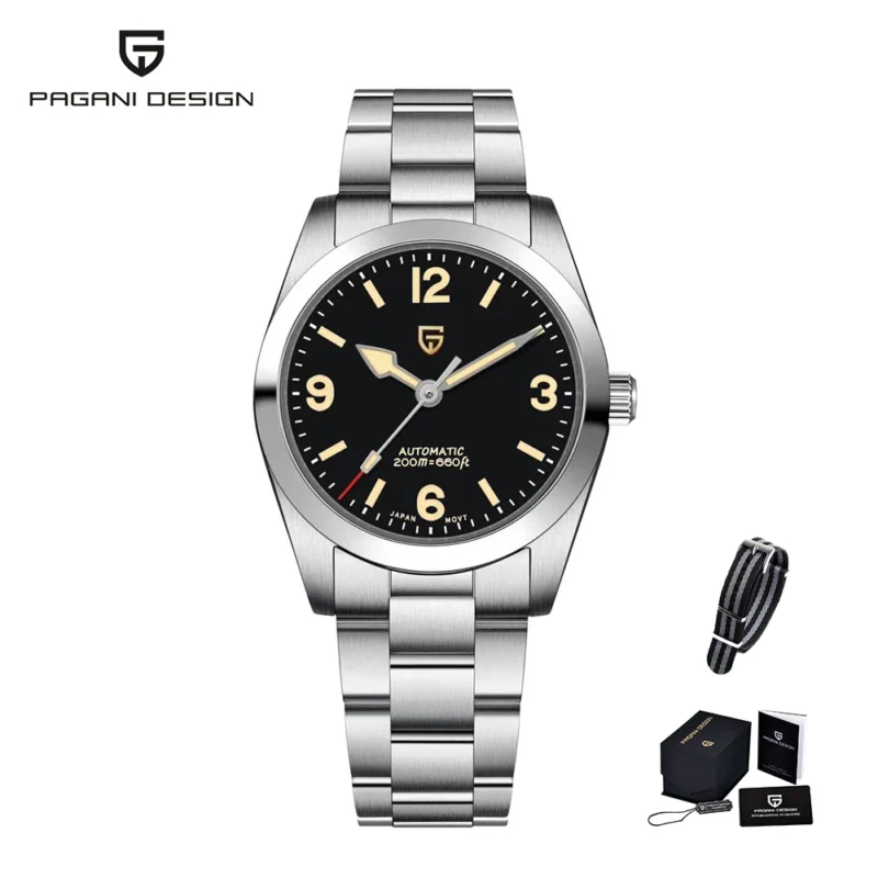 Professional Automatic Dive Watch with Sapphire Crystal and Stainless Steel Bracelet - Image 14