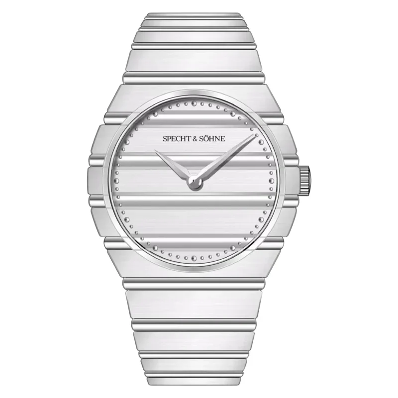 Ultra-Thin Gold Quartz Watch with Sapphire Crystal and Stainless Steel Bracelet - Image 10