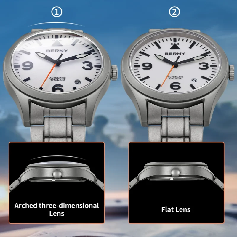 Professional Pilot Automatic Titanium Watch with Sapphire Crystal and Super Luminous Dial - Image 4